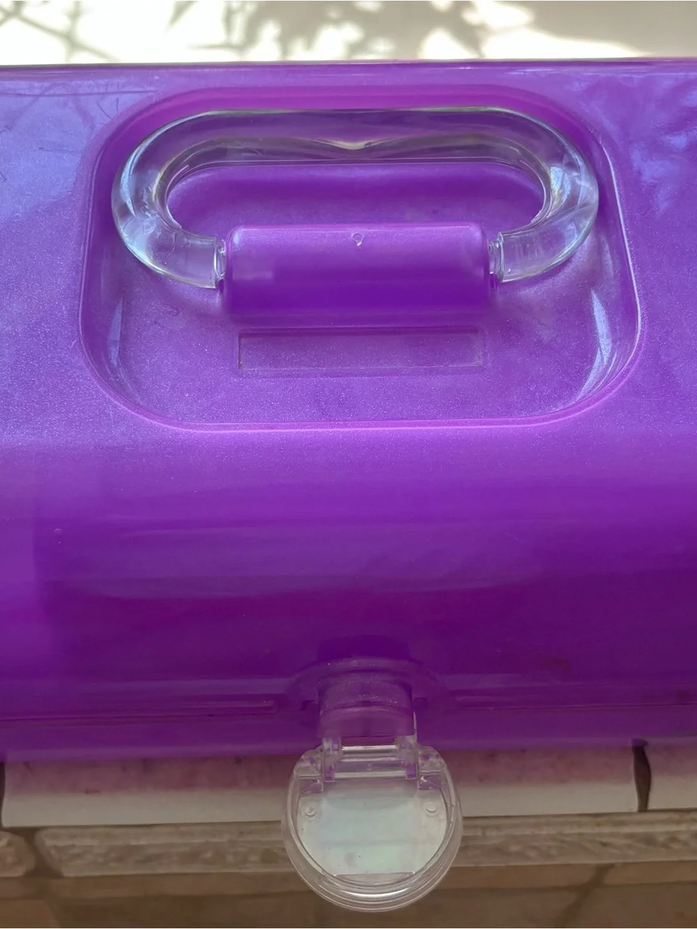 Vintage Caboodles Jellies Purple Sparkle Translucent Makeup Case Box Travel
